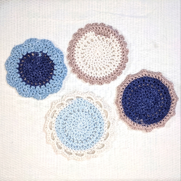 💠Coasters Boho Set of 4 HANDCRAFTED Handmade Crochet Gift - Picture 4 of 13